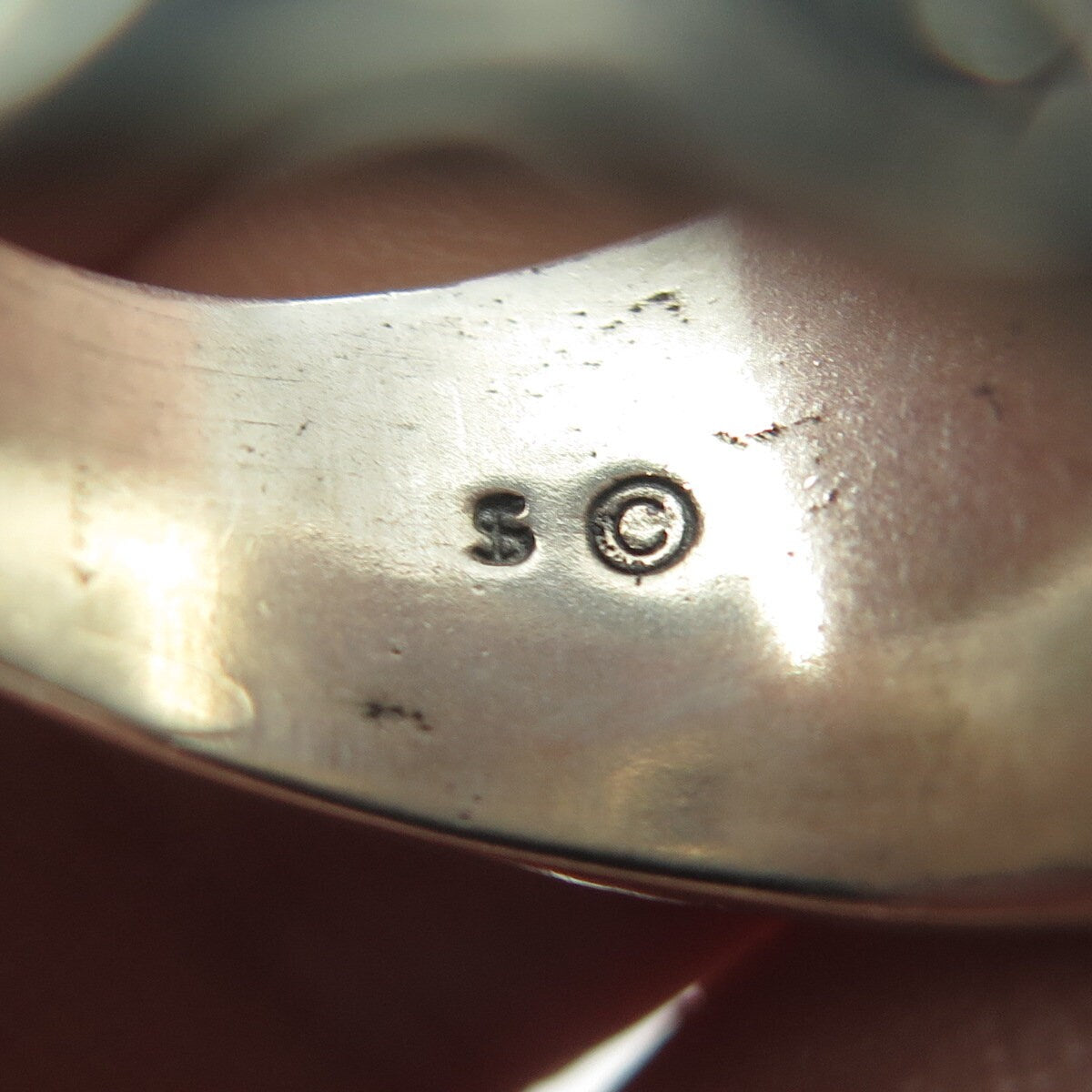 SHUBE 925 Sterling Silver Vintage Southwestern Real Tiger Eye Spiral Ring Size 7