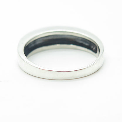 925 Sterling Silver Vintage Greek Maze Ring Size 8.25