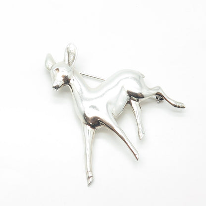 925 Sterling Silver Vintage Bambi Fawn Pin Brooch