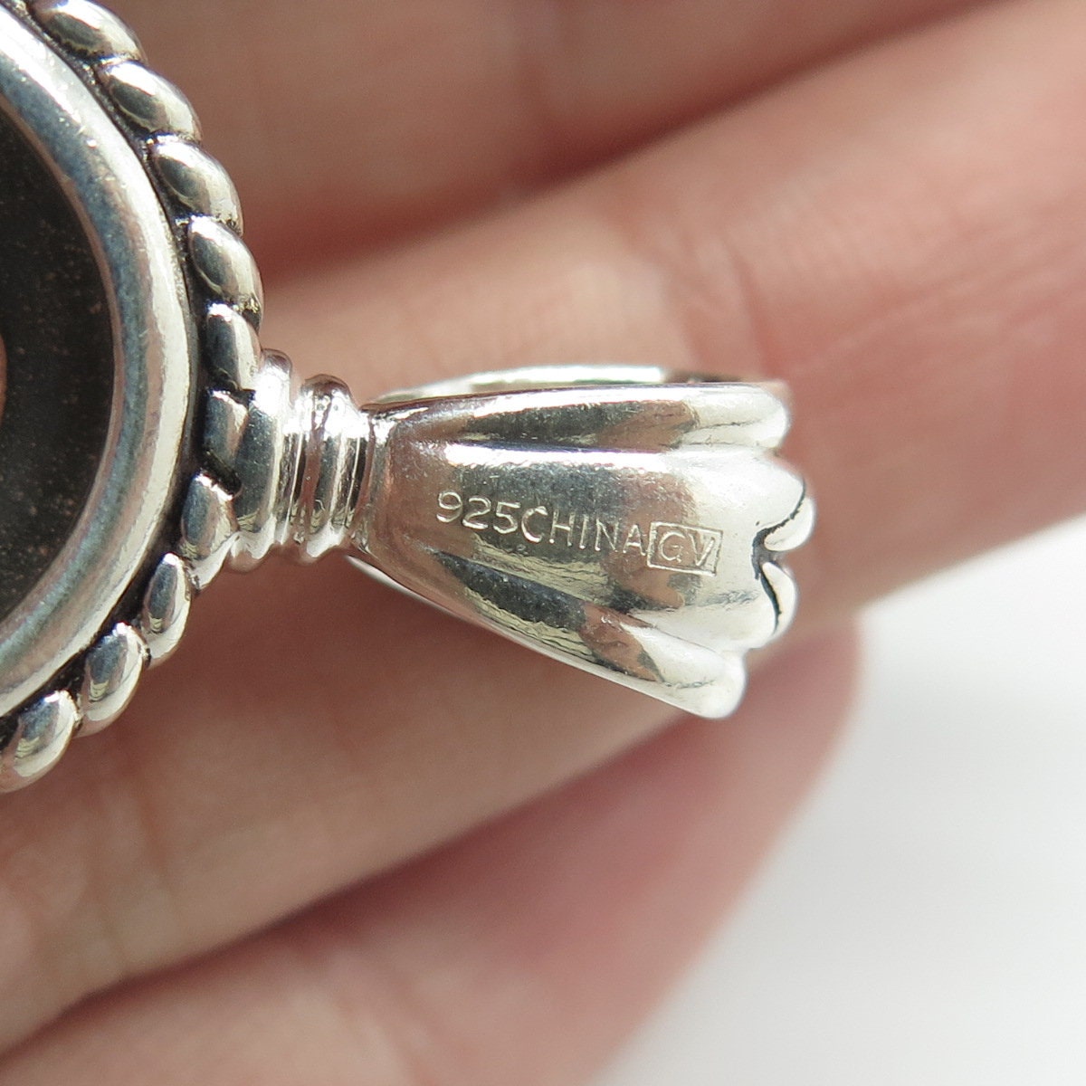 925 Sterling Silver Vintage Real Tiger Eye Gemstone Pendant