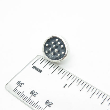 925 Sterling Silver Vintage Modernist Oxidized Lapel Pin