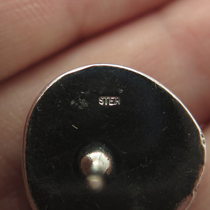 925 Sterling Silver Vintage Modernist Oxidized Lapel Pin