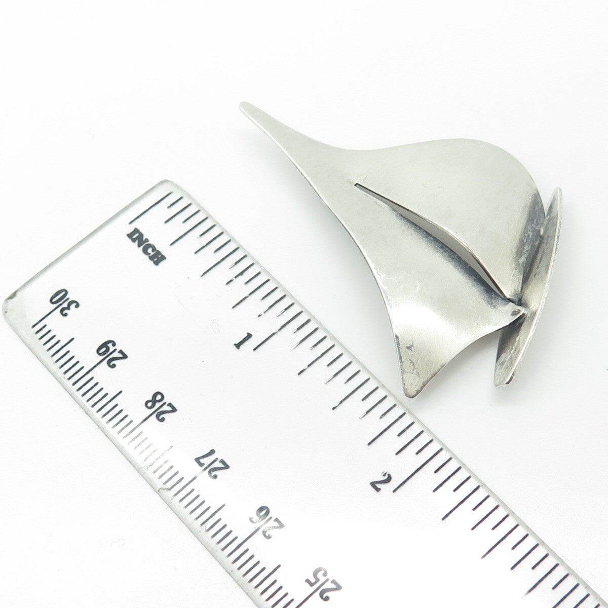 BEAU 925 Sterling Silver Vintage Modernist Sailboat Pin Brooch