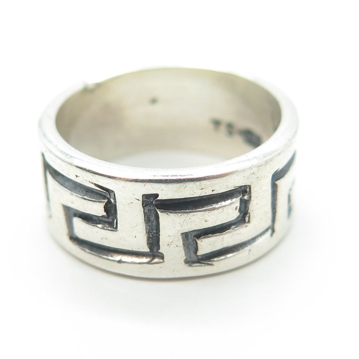 925 Sterling Silver Vintage Mexico Maze Band Ring Size 8.75