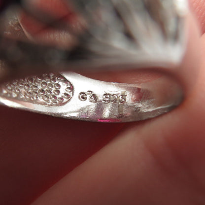 CHATEAU D'ARGENT 925 Sterling Silver Vintage Lab Sapphire & Ruby Ring Size 5.25
