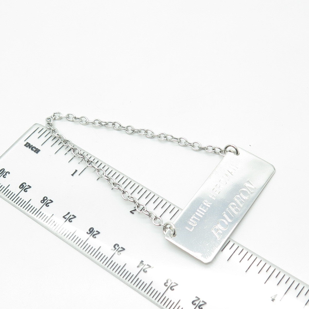 LEONORE DOSKOW 925 Sterling Silver Vintage "Luther Herdman Bourbon" Bottle Tag