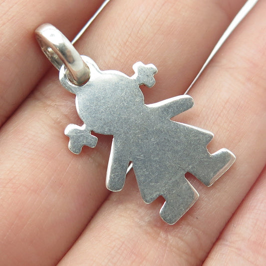 950 Silver Vintage Baby Girl Doll Pendant