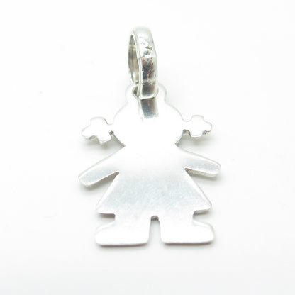 950 Silver Vintage Baby Girl Doll Pendant