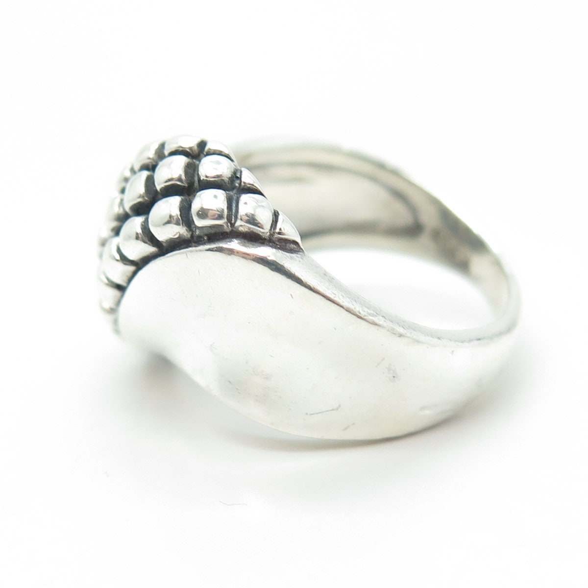 925 Sterling Silver Vintage Crocodile Modernist Ring Size 7.75