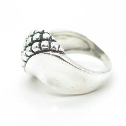 925 Sterling Silver Vintage Crocodile Modernist Ring Size 7.75