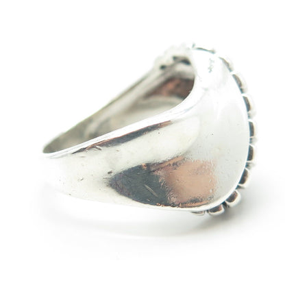 925 Sterling Silver Vintage Crocodile Modernist Ring Size 7.75