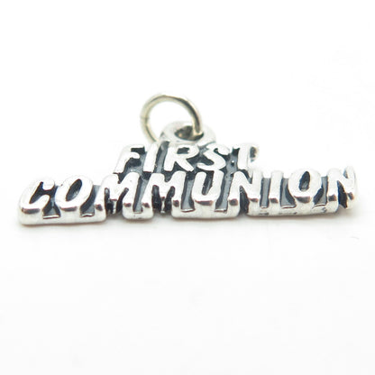 SUNDANCER JEWELRY CO. 925 Sterling Silver Vintage First Communion Pendant