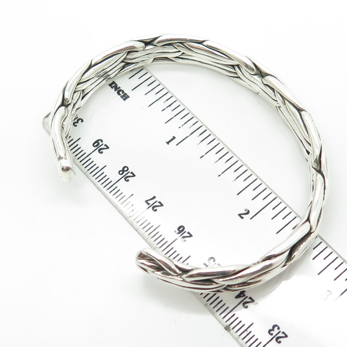 925 Sterling Silver Vintage Mexico Woven Adjustable Bracelet 7"