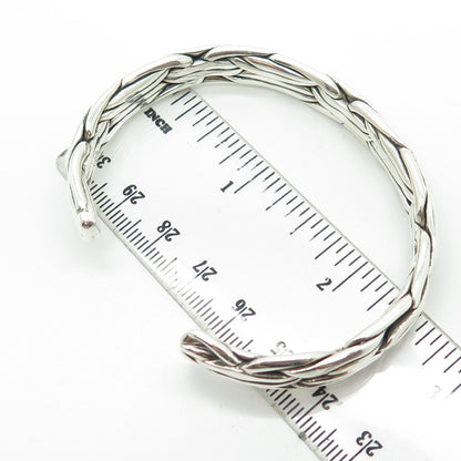 925 Sterling Silver Vintage Mexico Woven Adjustable Bracelet 7"