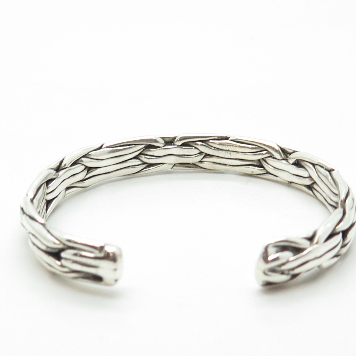 925 Sterling Silver Vintage Mexico Woven Adjustable Bracelet 7"