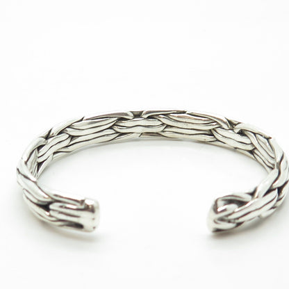 925 Sterling Silver Vintage Mexico Woven Adjustable Bracelet 7"