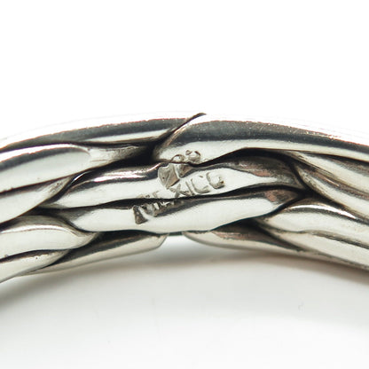 925 Sterling Silver Vintage Mexico Woven Adjustable Bracelet 7"