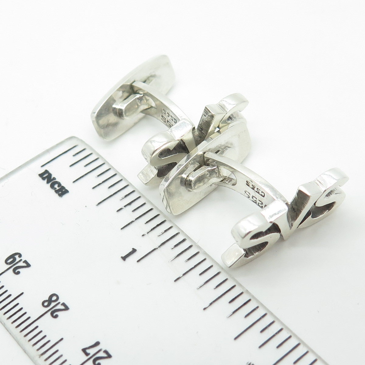 C. SORENSEN & SON 925S Sterling Silver Vintage Denmark "SVS" Cufflinks