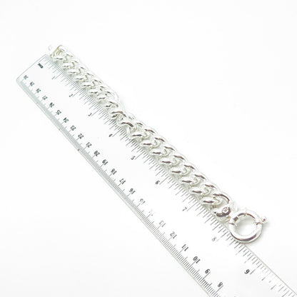 925 Sterling Silver Vintage Italy Cuban Link Bracelet 8"