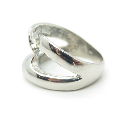 925 Sterling Silver Vintage Interlocked Cocktail Ring Size 7