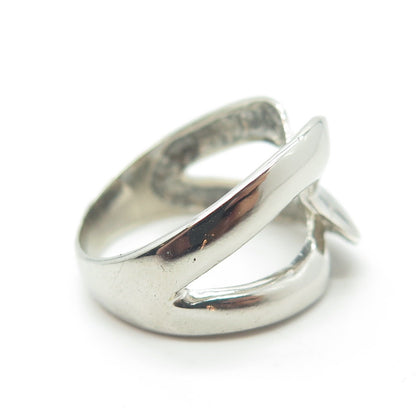 925 Sterling Silver Vintage Interlocked Cocktail Ring Size 7