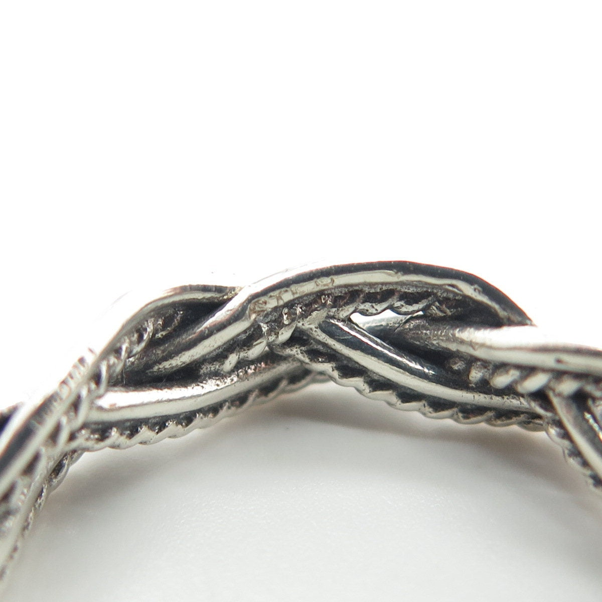 925 Sterling Silver Vintage Woven Band Ring Size 7.25