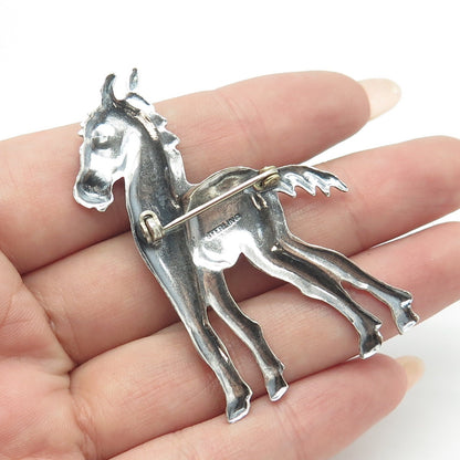 925 Sterling Silver Vintage Horse Pin Brooch