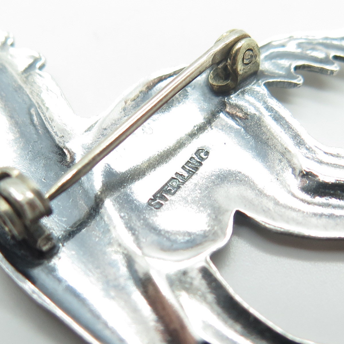 925 Sterling Silver Vintage Horse Pin Brooch