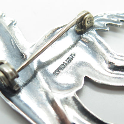 925 Sterling Silver Vintage Horse Pin Brooch