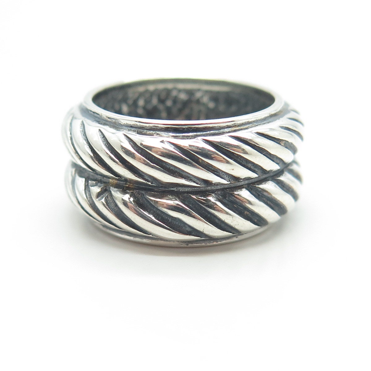 CHATEAU D'ARGENT 925 Sterling Silver Vintage Double Roped Puffy Ring Size 6