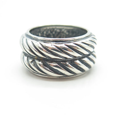 CHATEAU D'ARGENT 925 Sterling Silver Vintage Double Roped Puffy Ring Size 6