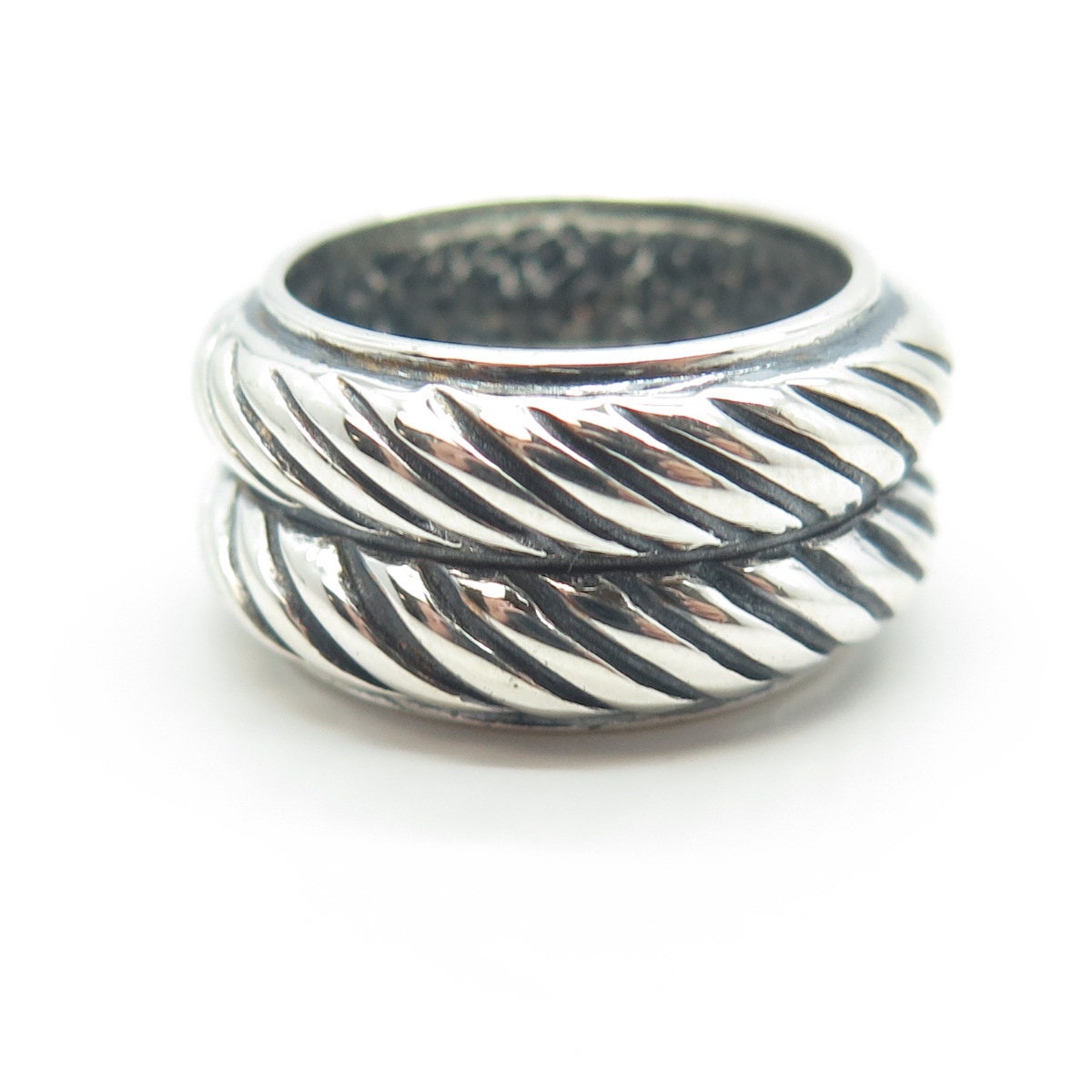 CHATEAU D'ARGENT 925 Sterling Silver Vintage Double Roped Puffy Ring Size 6