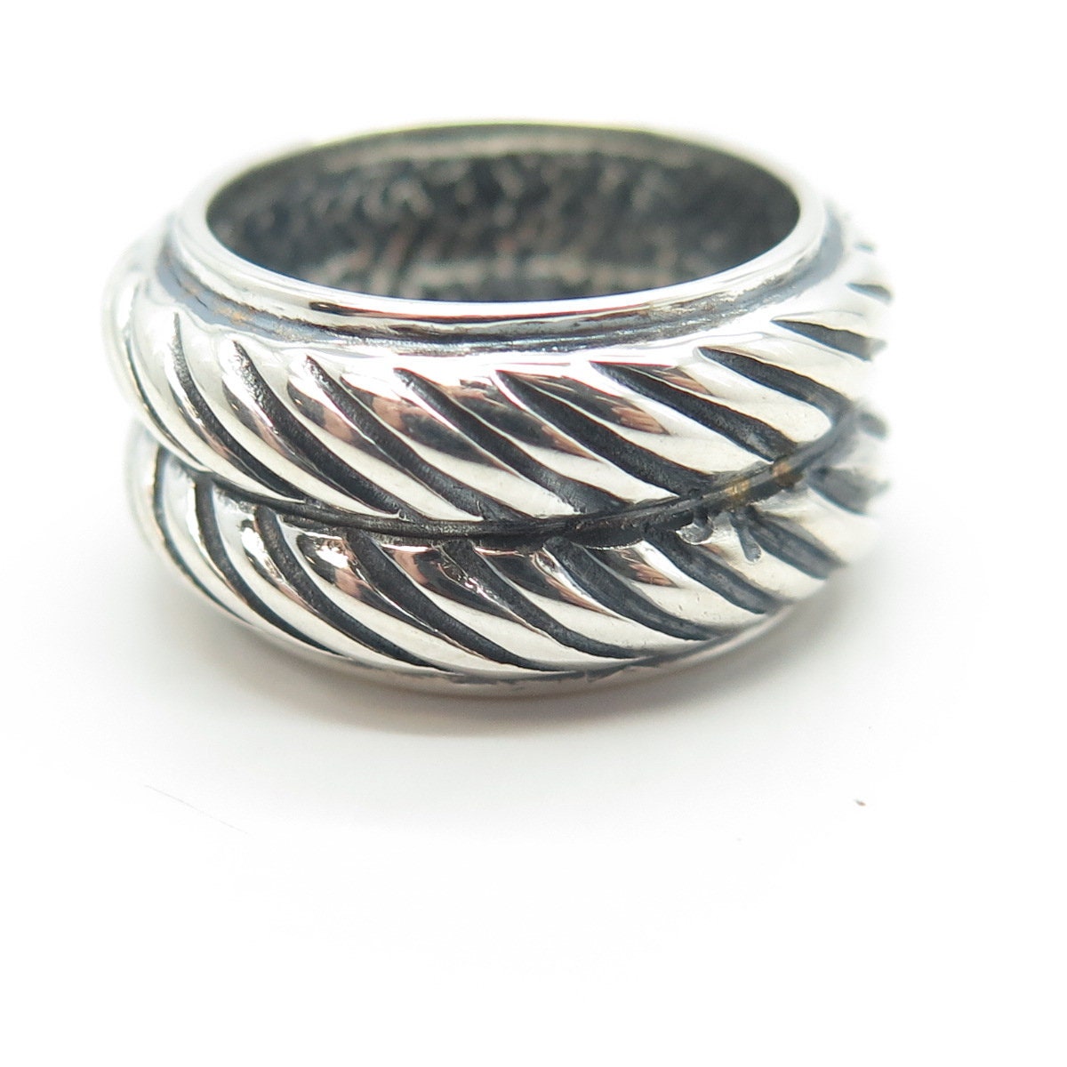 CHATEAU D'ARGENT 925 Sterling Silver Vintage Double Roped Puffy Ring Size 6