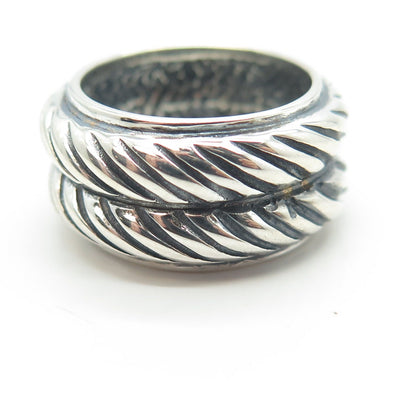 CHATEAU D'ARGENT 925 Sterling Silver Vintage Double Roped Puffy Ring Size 6