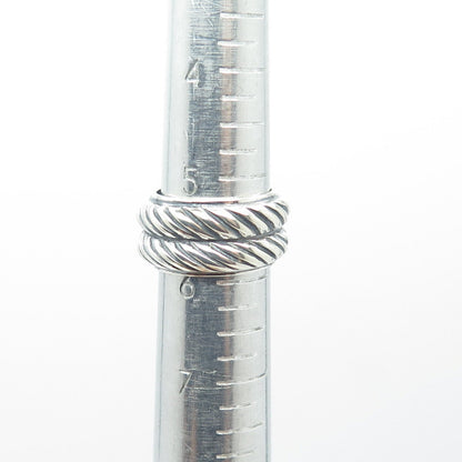 CHATEAU D'ARGENT 925 Sterling Silver Vintage Double Roped Puffy Ring Size 6