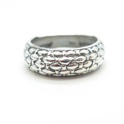 925 Sterling Silver Vintage Rattan Shape Ring Size 6.5