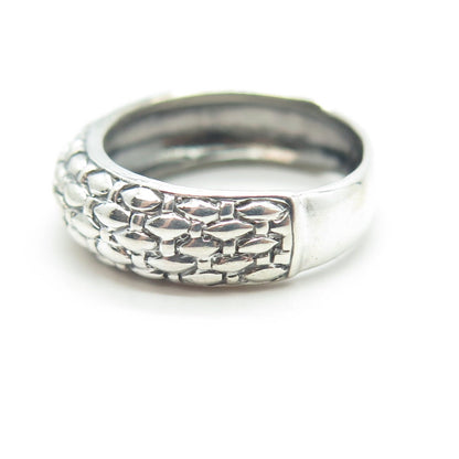 925 Sterling Silver Vintage Rattan Shape Ring Size 6.5