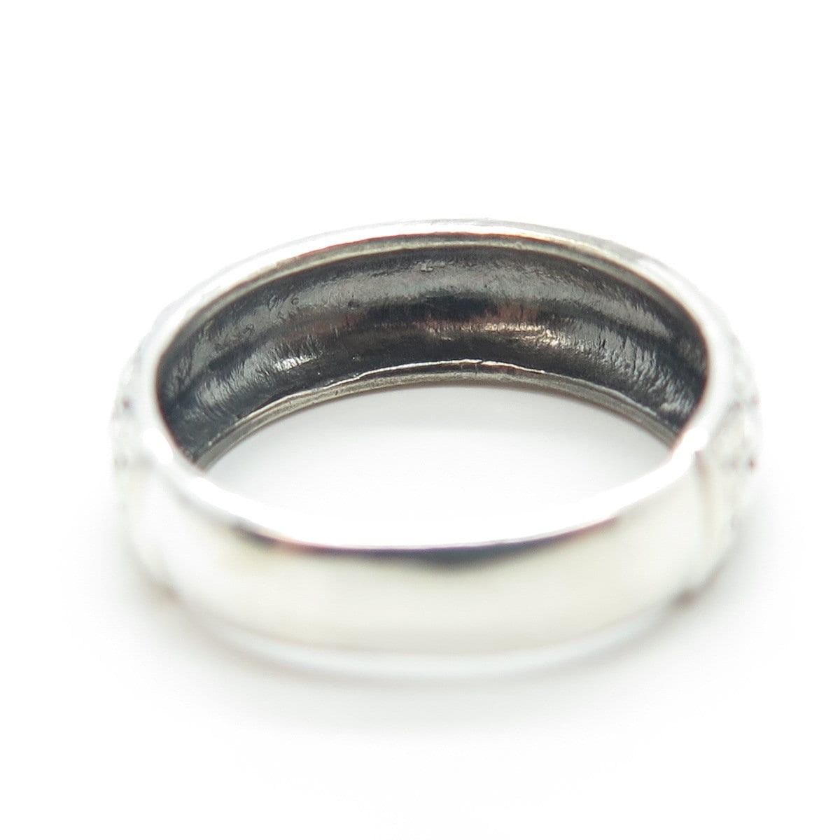 925 Sterling Silver Vintage Rattan Shape Ring Size 6.5