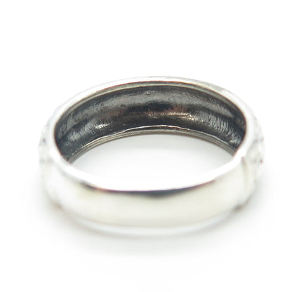 925 Sterling Silver Vintage Rattan Shape Ring Size 6.5
