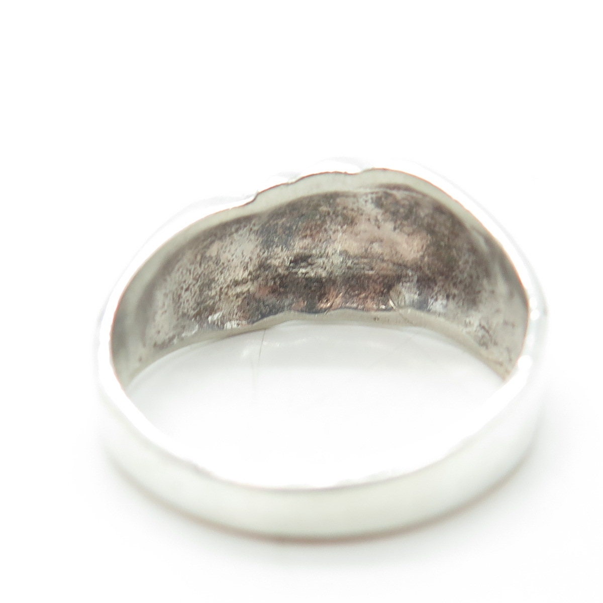 925 Sterling Silver Vintage Ribbed Ring Size 8