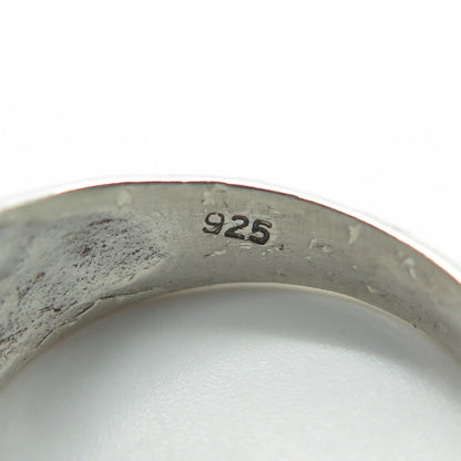 925 Sterling Silver Vintage Ribbed Ring Size 8