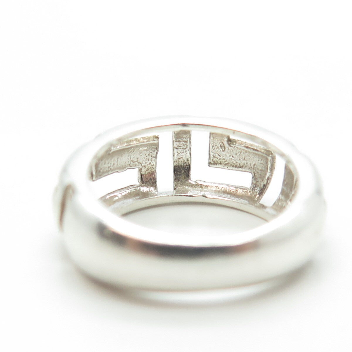 925 Sterling Silver Vintage Greek Maze Ring Size 4.75