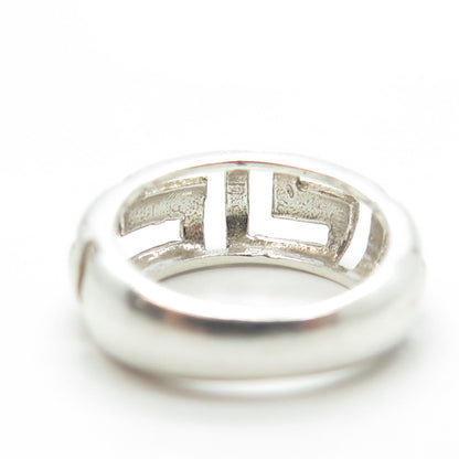 925 Sterling Silver Vintage Greek Maze Ring Size 4.75