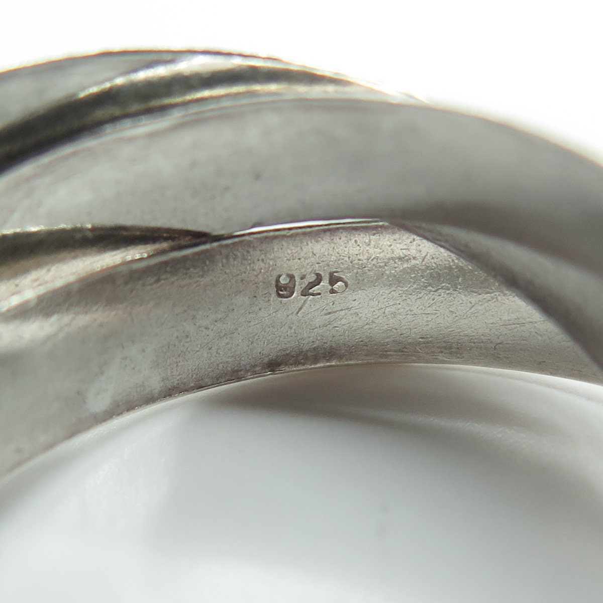 925 Sterling Silver Vintage Trinity Crossover Band Ring Size 12.5