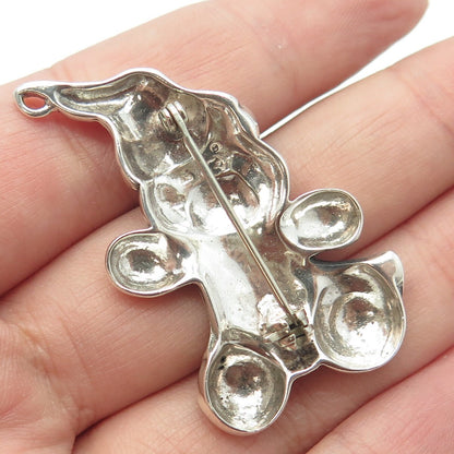JEZLAINE 925 Sterling Silver Vintage Teddy Bear Pin Brooch