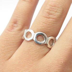 925 Sterling Silver Vintage Circle Band Ring Size 8.25