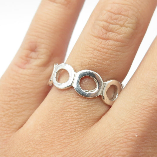 925 Sterling Silver Vintage Circle Band Ring Size 8.25