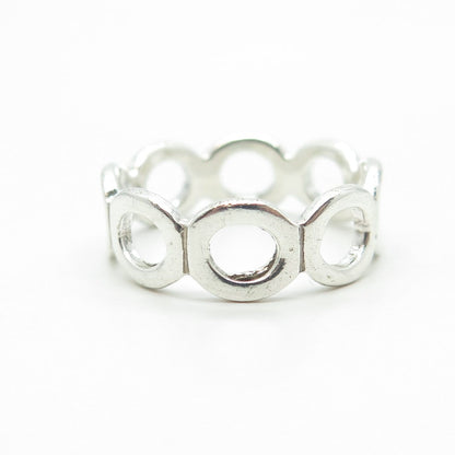 925 Sterling Silver Vintage Circle Band Ring Size 8.25
