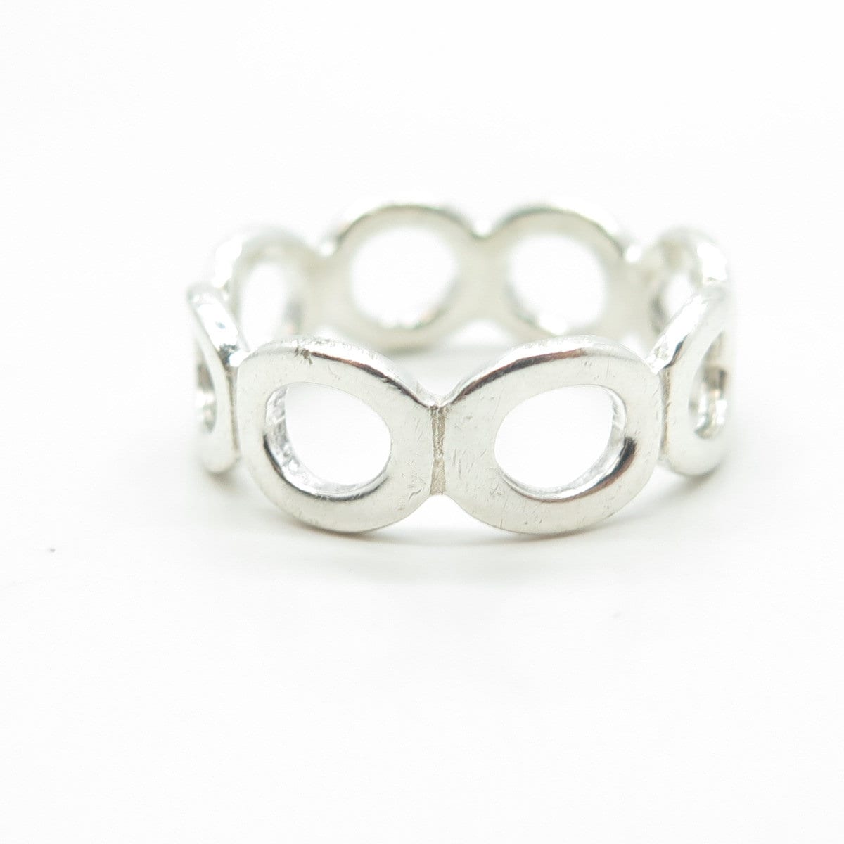 925 Sterling Silver Vintage Circle Band Ring Size 8.25