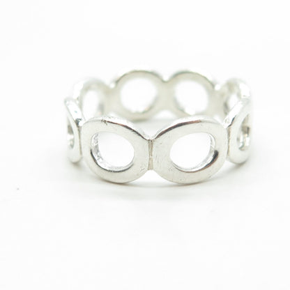 925 Sterling Silver Vintage Circle Band Ring Size 8.25